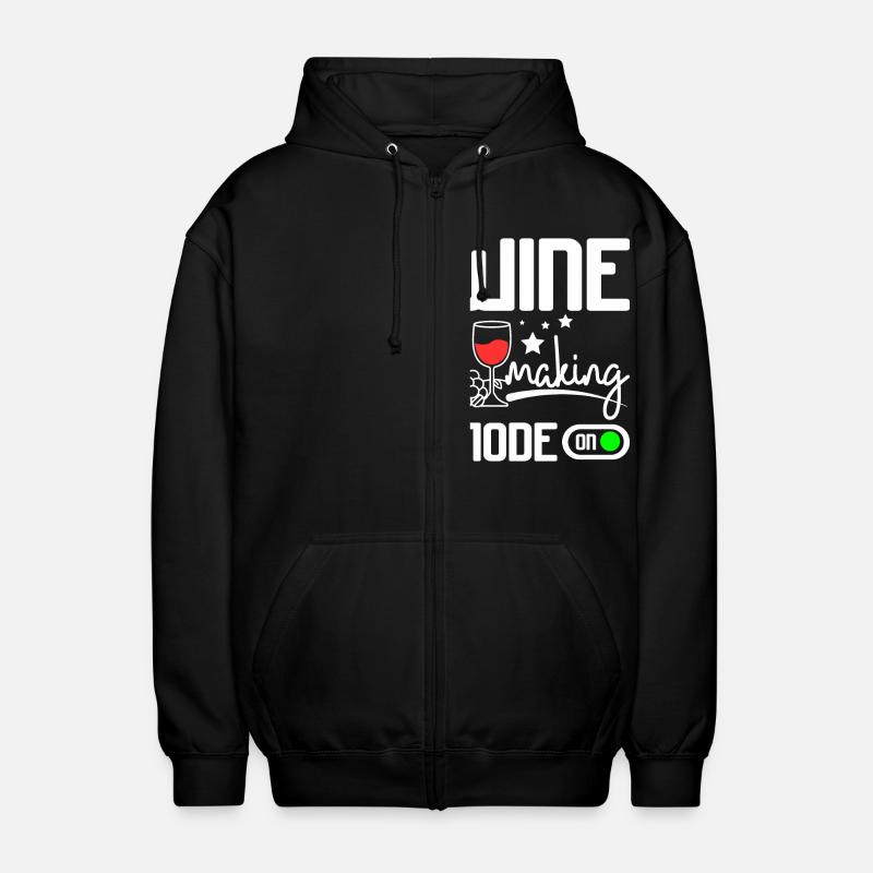 Wine making mode on - Unisex Hooded Jacket - black
