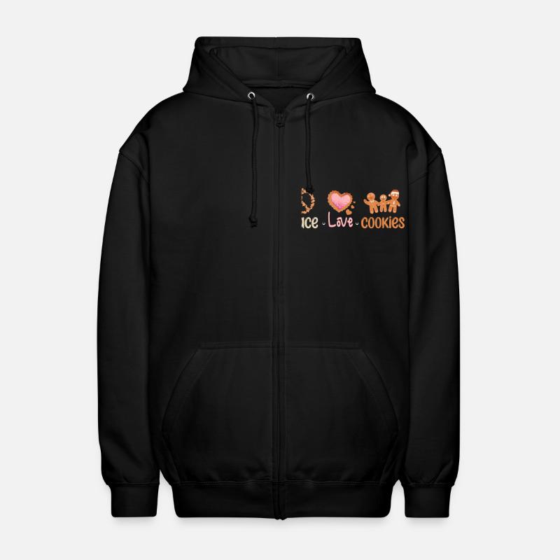 Paix amour biscuits de Noël - Veste à capuche unisexe - noir