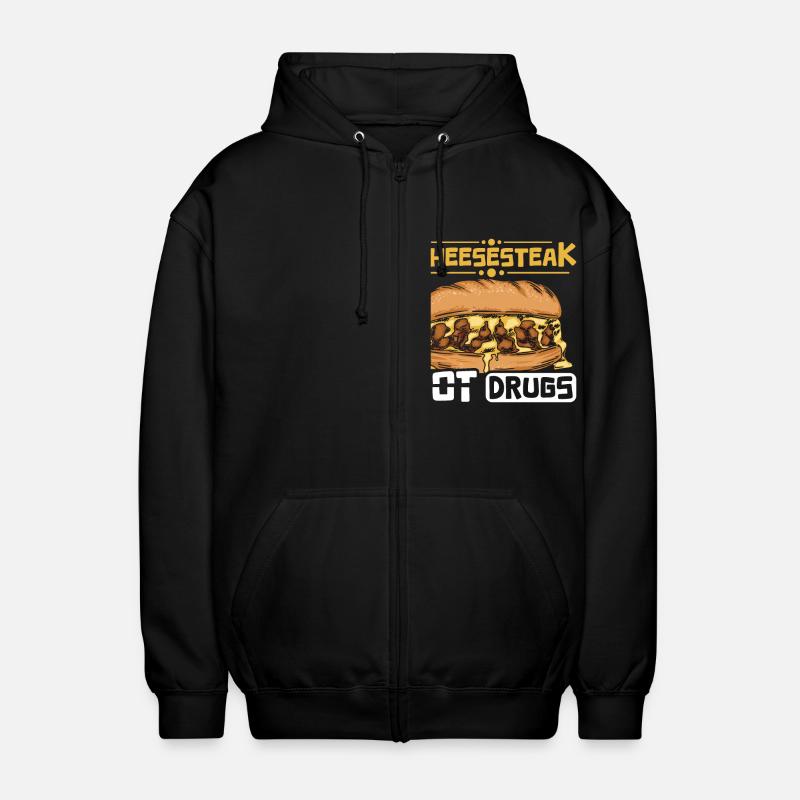 Philly Cheesesteak pas de drogue - Veste à capuche unisexe - noir