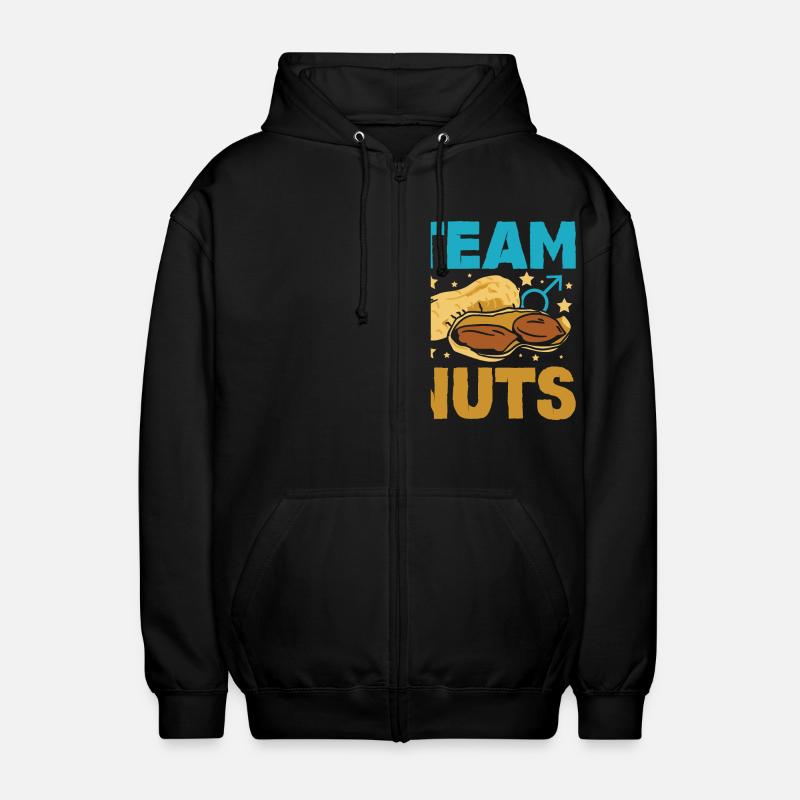 Gender Reveal Team garçon nuts - Veste à capuche unisexe - noir