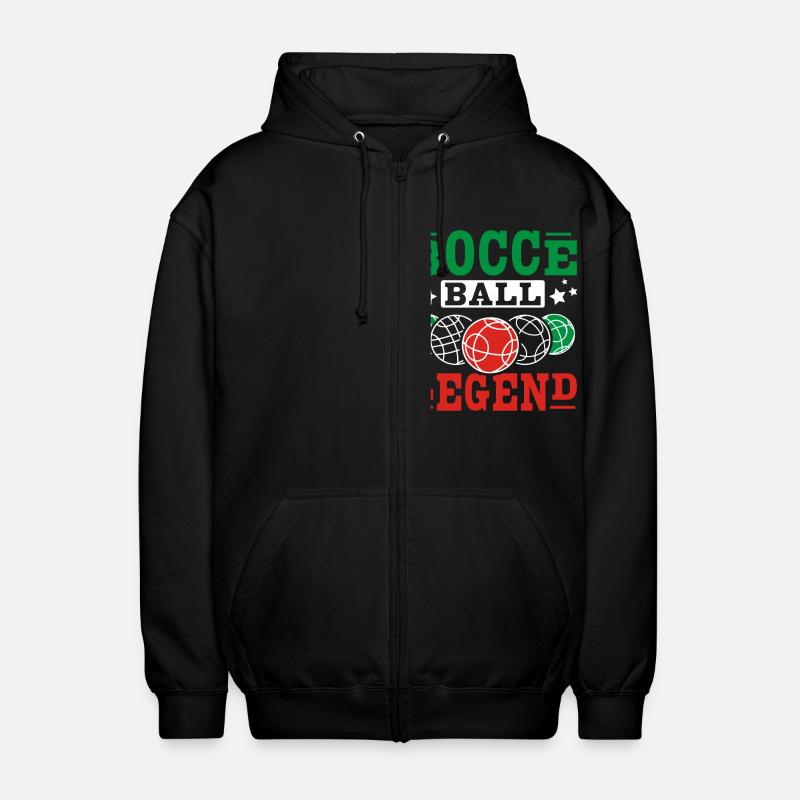 Bocce ball legend - Unisex Hooded Jacket - black