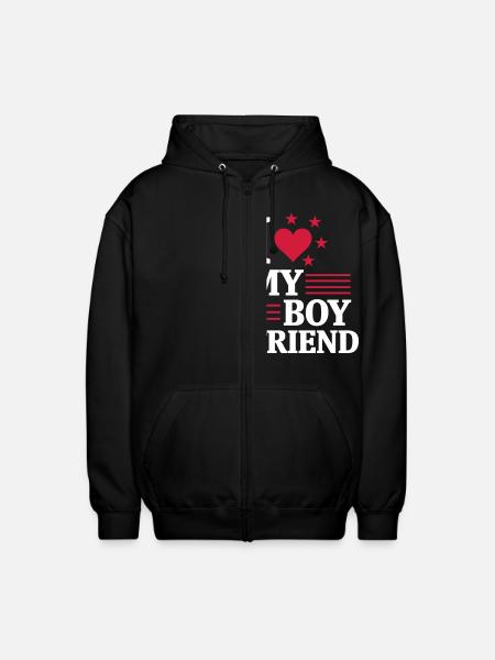 I LOVE MY FRIEND! - Unisex Hooded Jacket - black