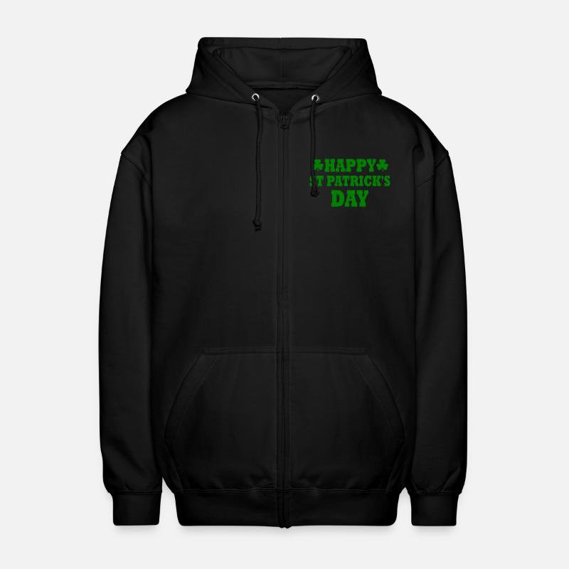 happy st patricks day - Unisex Hooded Jacket - black