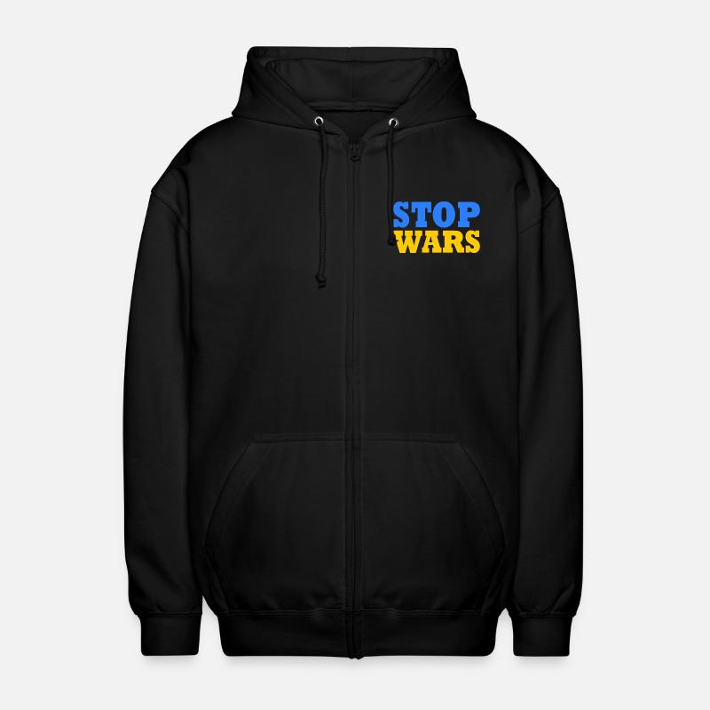 Stop war - Unisex Kapuzenjacke - Schwarz