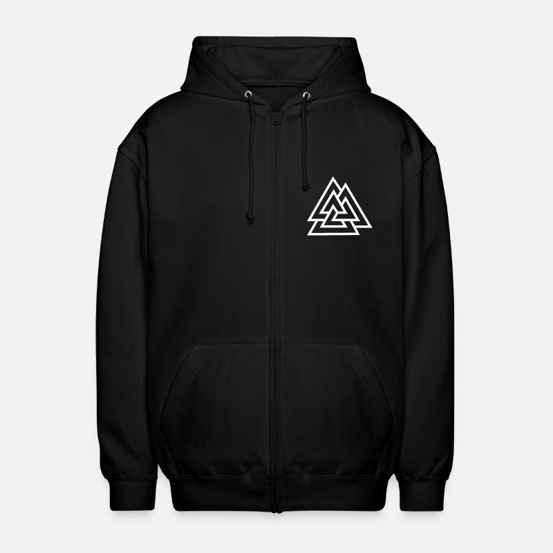 Couleur blanche Valknut - Veste à capuche unisexe - noir