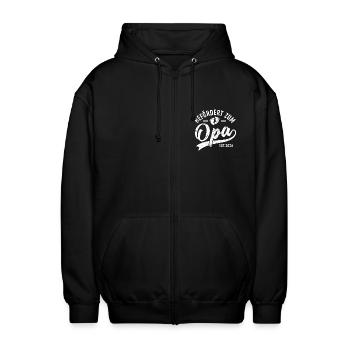 Befördert zum Opa 2026 - Unisex Kapuzenjacke - Schwarz - Vorne - AI Model Female 172 light (172cm) & AI Model Male 185 light (185cm)