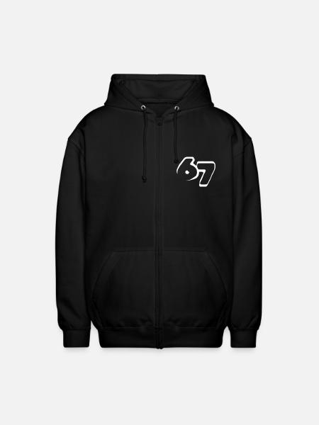 67 "six seven" drawn - Unisex Kapuzenjacke - Schwarz