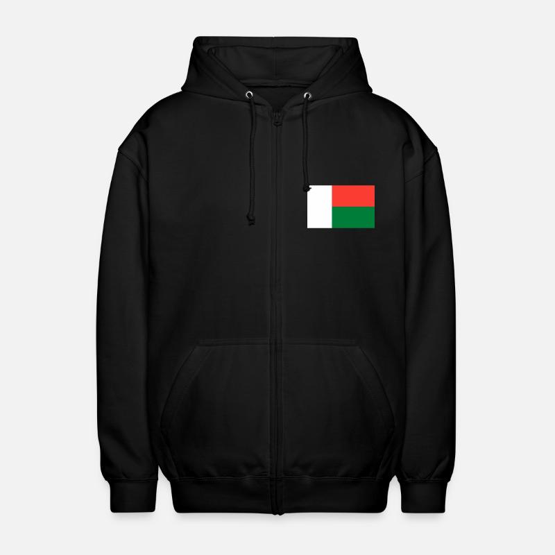 Madagascar flag - Unisex Hooded Jacket - black