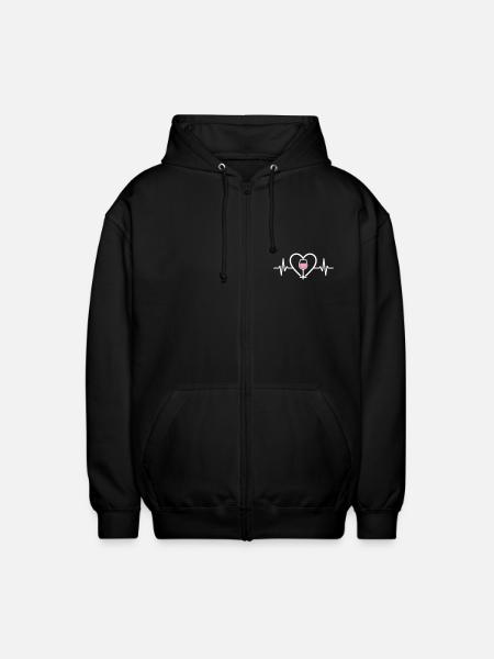 Heart + Rosé Wine – Passion Rosé - Unisex Hooded Jacket - black