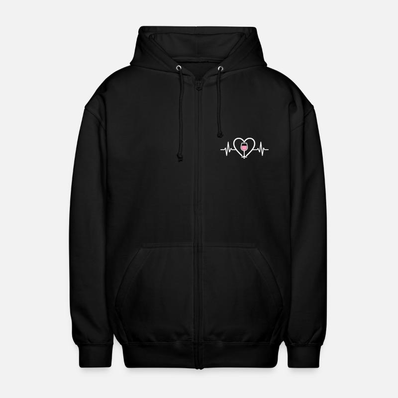 Heart + Rosé Wine – Passion Rosé - Unisex Hooded Jacket - black
