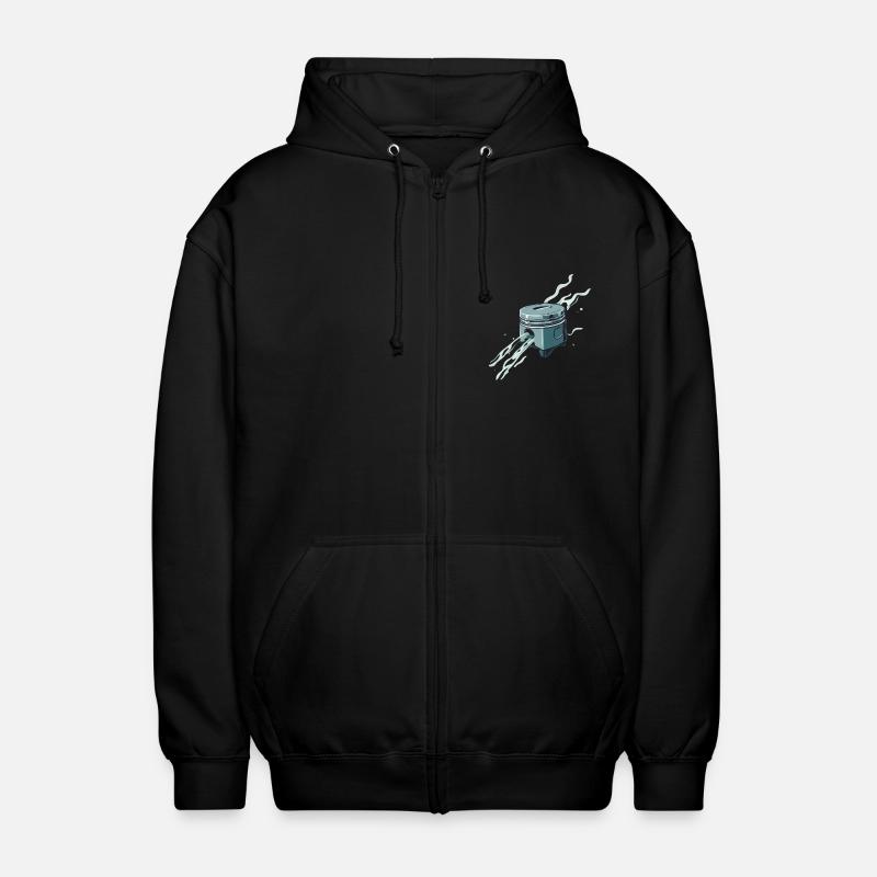 Piston Flame - Unisex Hooded Jacket - black