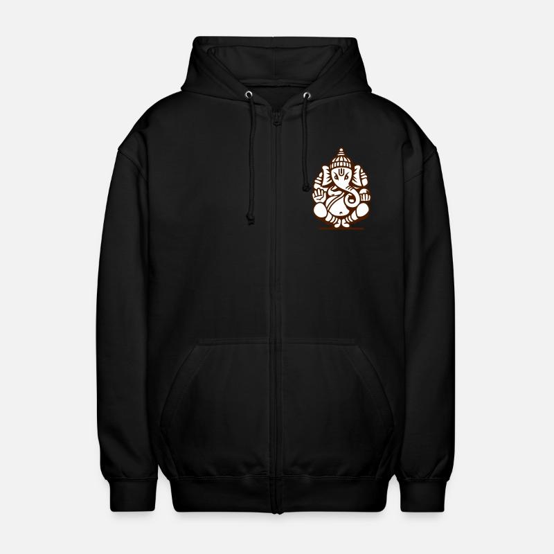 Ganesha Elefant (elephant) No.04.2_2c - Unisex Kapuzenjacke - Schwarz