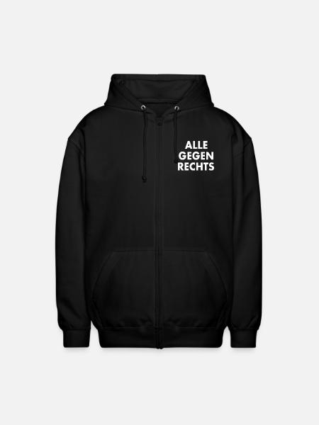 Alle gegen rechts - Unisex Kapuzenjacke - Schwarz