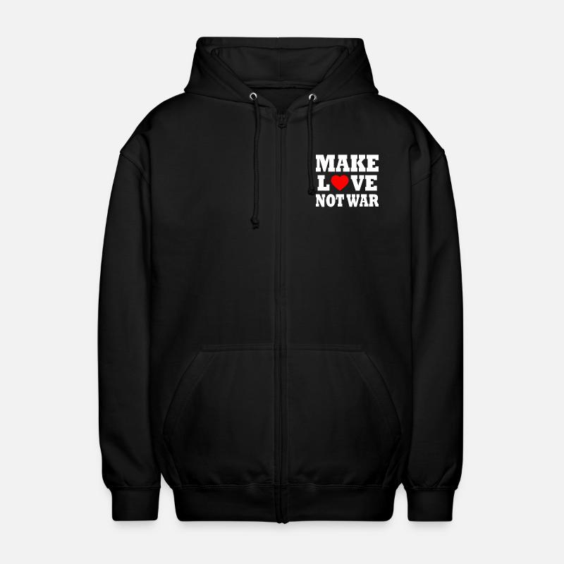 Make love not war - Unisex Kapuzenjacke - Schwarz