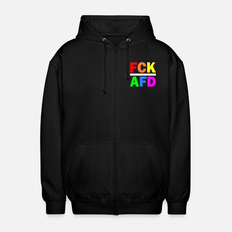 Fck afd - Unisex Kapuzenjacke - Schwarz