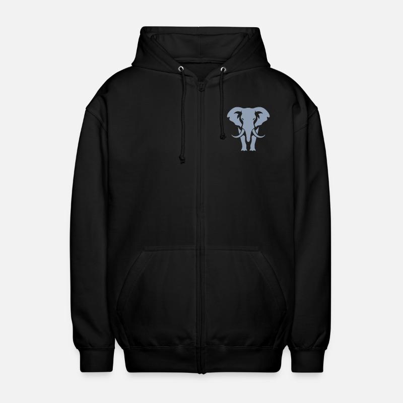 Logo blanc Elephant Silhouette - Veste à capuche unisexe - noir