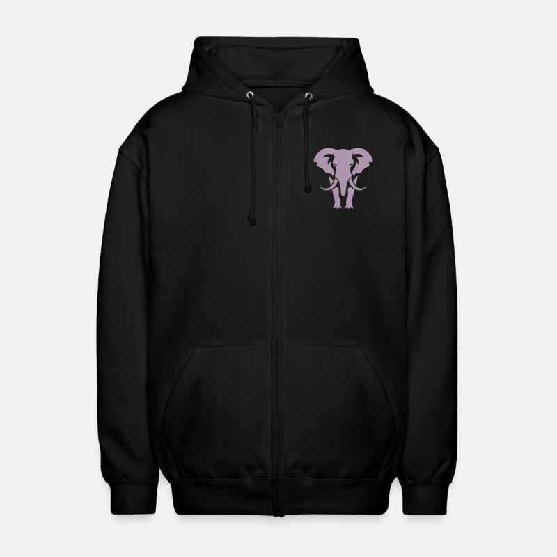 Silhouette d’éléphant Logo blanc - Veste à capuche unisexe - noir