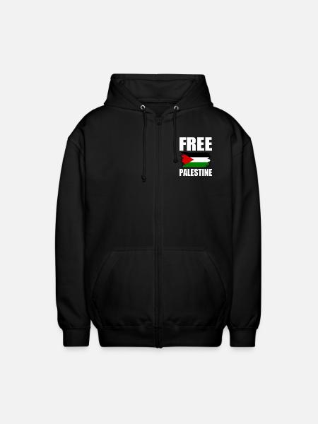 Free palestine - Unisex Hooded Jacket - black