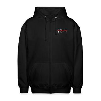 London Herzschlag Skyline England Fan UK Herz Love - Unisex Kapuzenjacke - Schwarz - Vorne - AI Model Female 172 light (172cm) & AI Model Male 185 light (185cm)