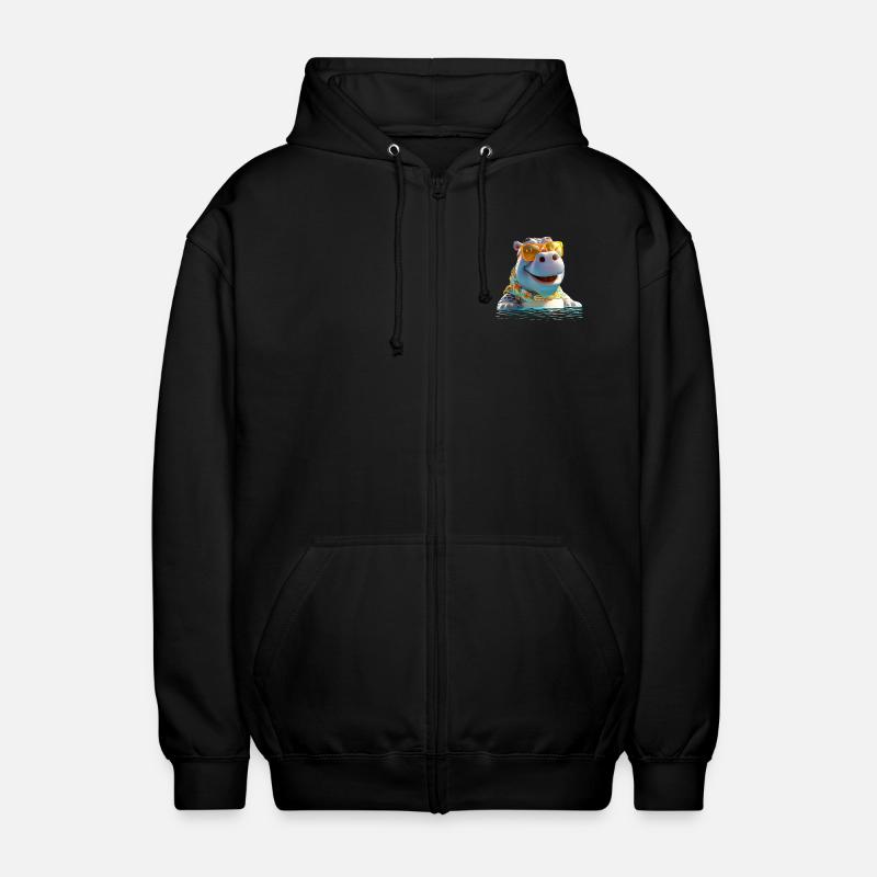 Hippopotame Hippopotame Hippopotame Hippopotame - Veste à capuche unisexe - noir