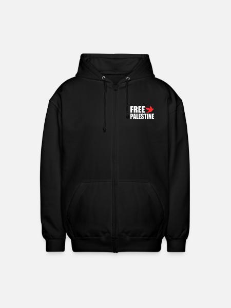Free palestine - Unisex Hooded Jacket - black