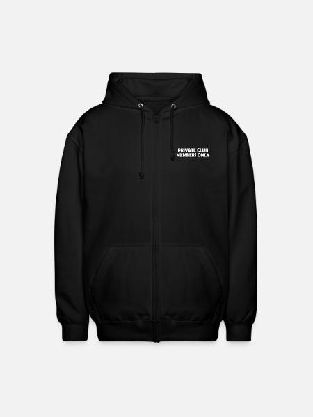 private club members only - Unisex Hooded Jacket - black