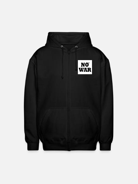No war - Unisex Hooded Jacket - black