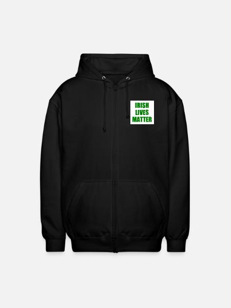 irish lives matter - Unisex Hooded Jacket - black