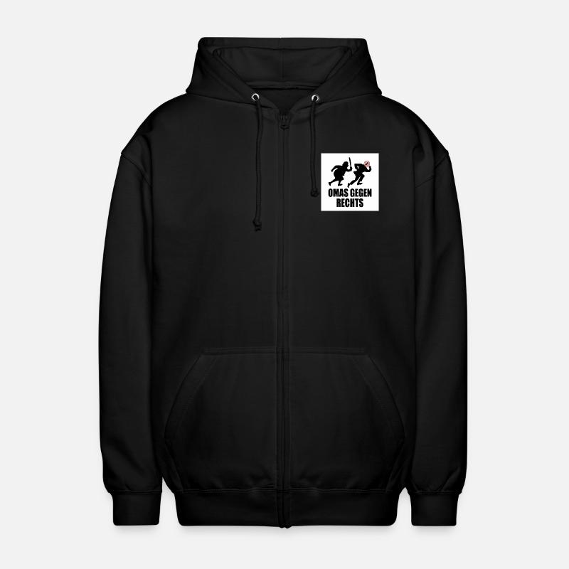Omas gegen rechts - Unisex Kapuzenjacke - Schwarz