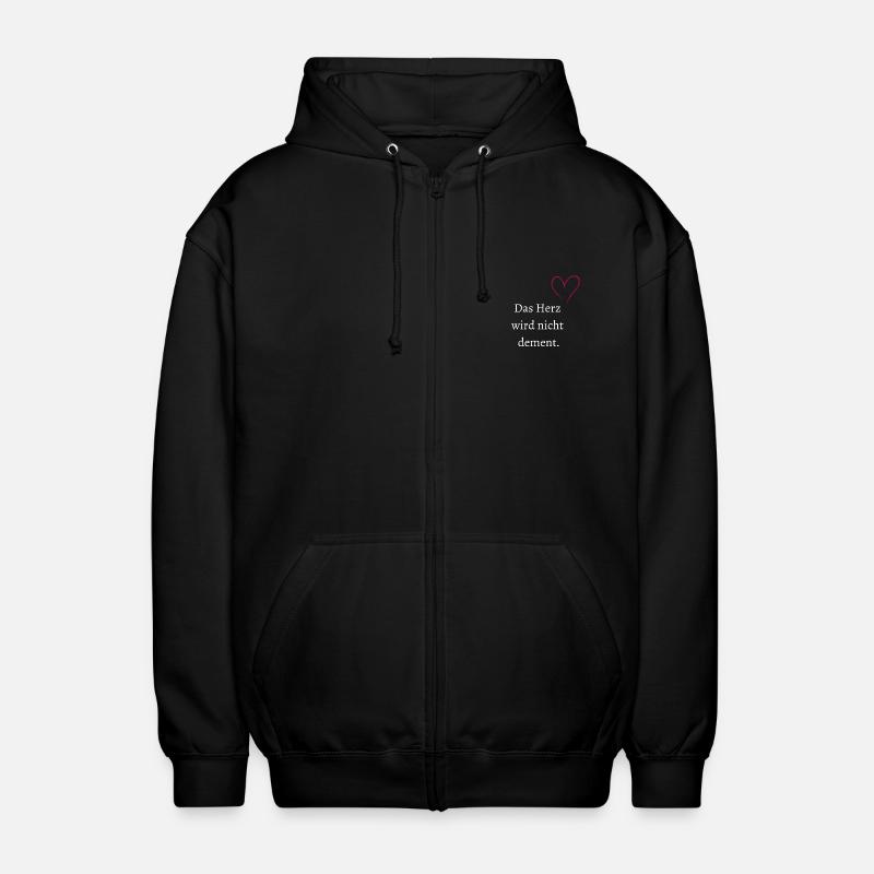 Das Herz wird nicht dement. - Unisex Kapuzenjacke - Schwarz