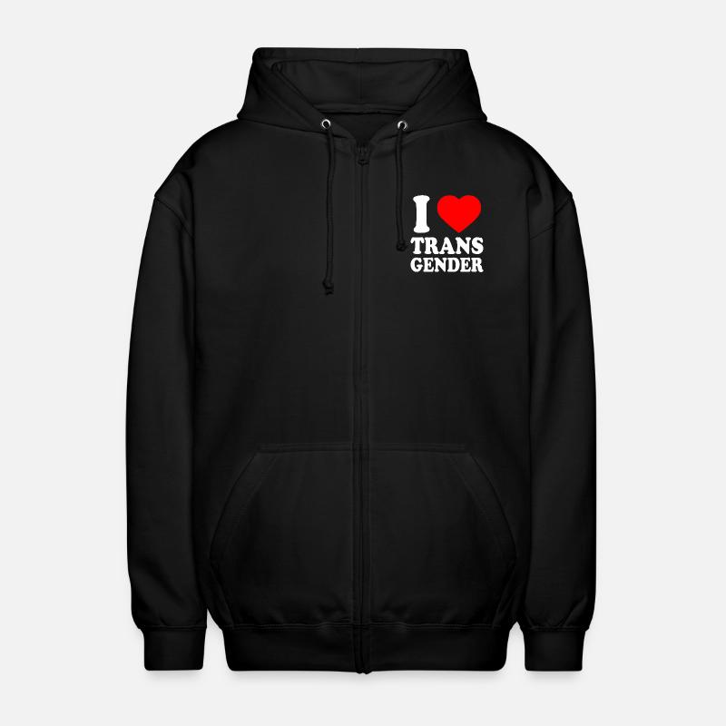 I love transgender trans - Veste à capuche unisexe - noir