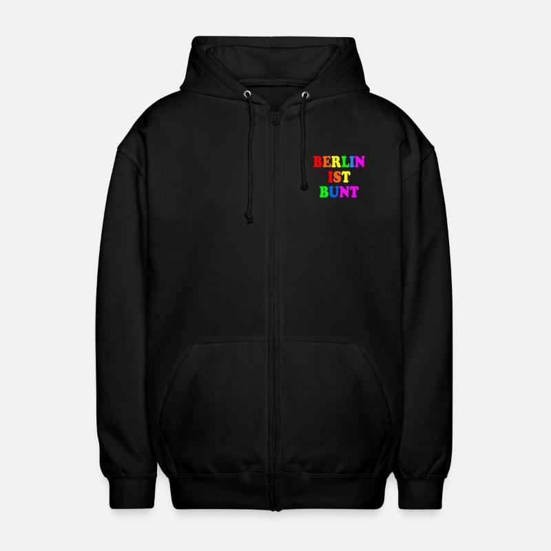 Berlin ist bunt - Unisex Kapuzenjacke - Schwarz