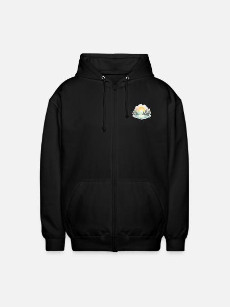 Paysage - Illustration - Veste à capuche unisexe - noir