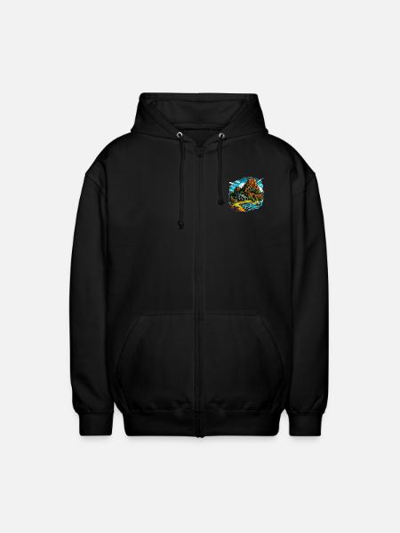 Landscape - Illustration - Unisex Hooded Jacket - black