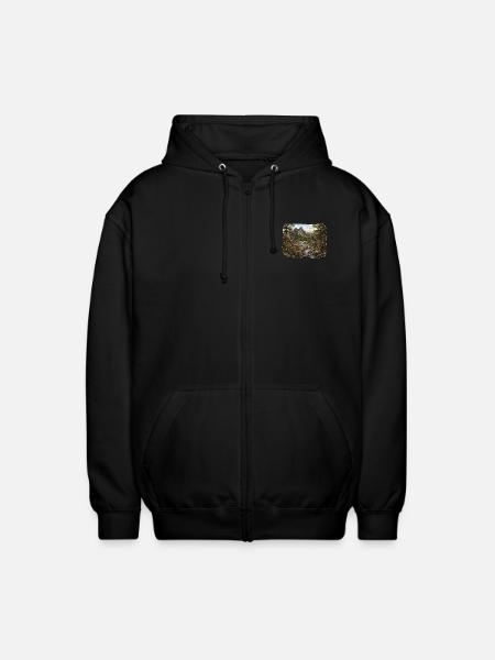 Landschaft - Illustration - Unisex Kapuzenjacke - Schwarz