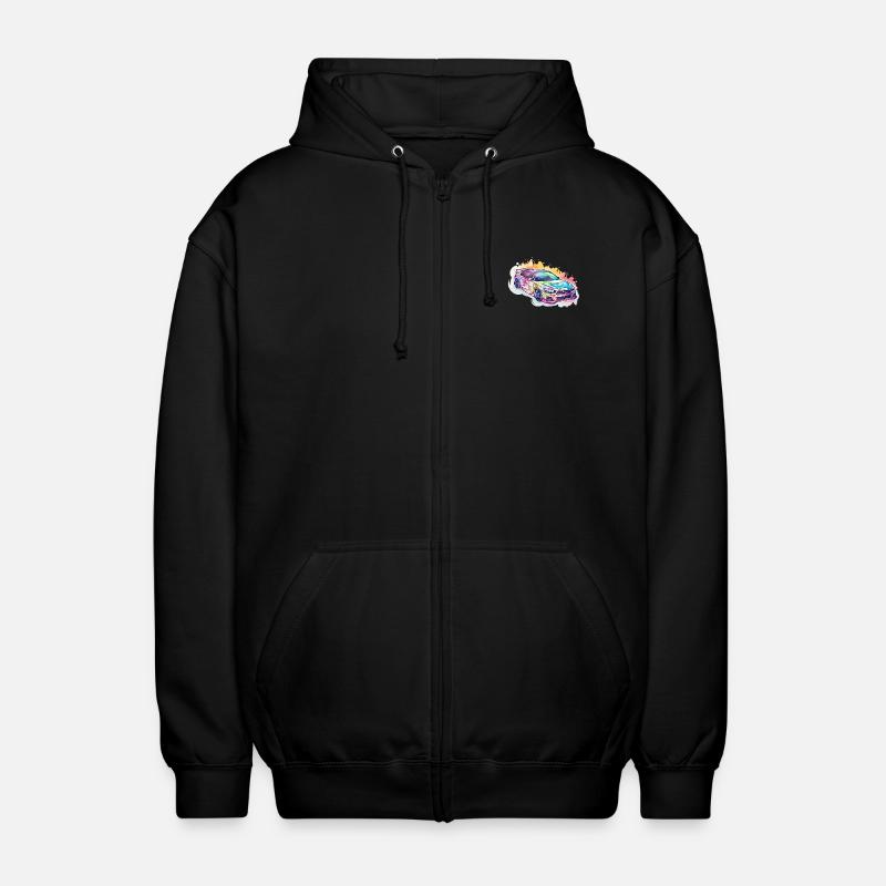 Auto - Illustration - Unisex Kapuzenjacke - Schwarz