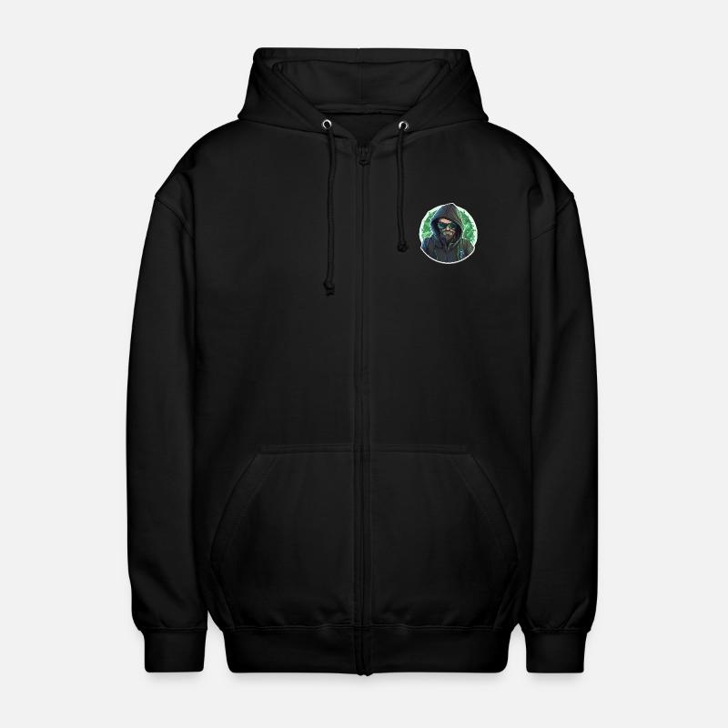 Ethical Hacker - Illustration - Unisex Hooded Jacket - black