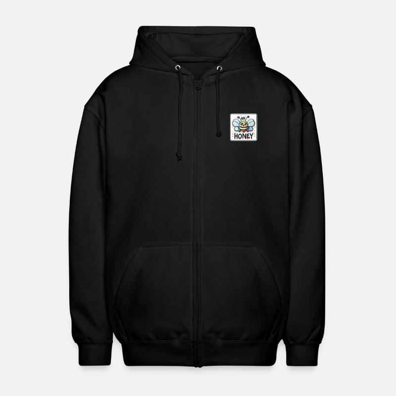 Oh miel - Illustration d’abeilles - Veste à capuche unisexe - noir
