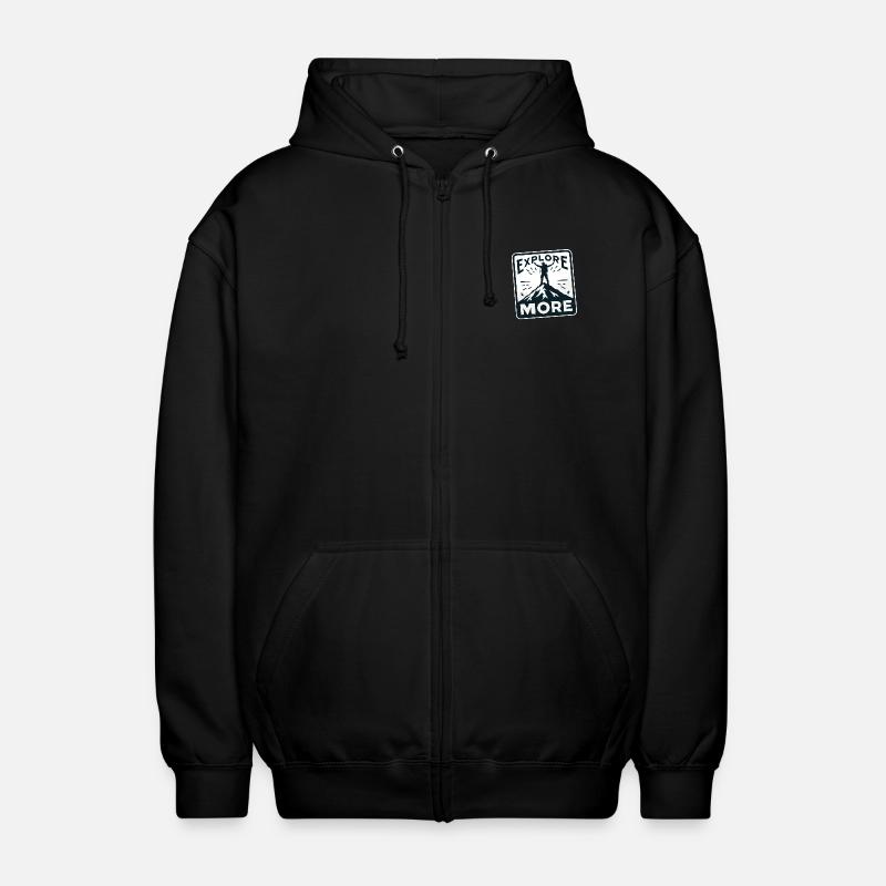 Explore more - Wanderer - Unisex Hooded Jacket - black