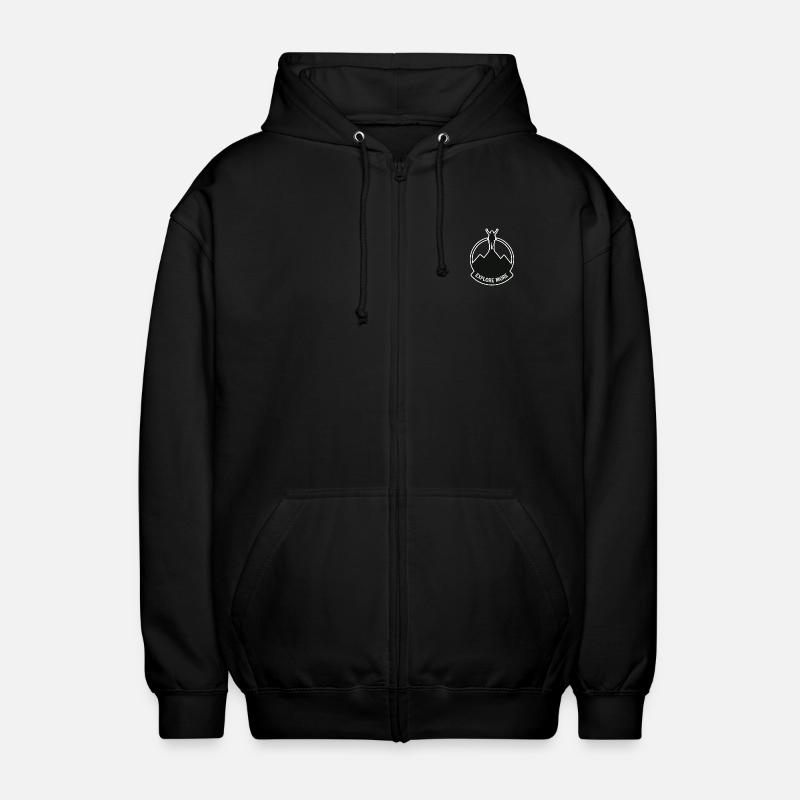 Explore more - Wanderer - Unisex Hooded Jacket - black