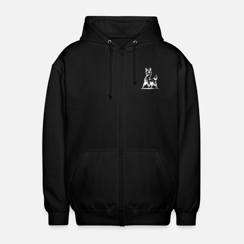 Enfants Lama Crayon Esquisse Style - Veste à capuche unisexe - noir