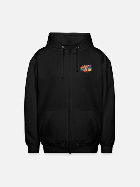 Fox - Illustration - Unisex Hooded Jacket - black