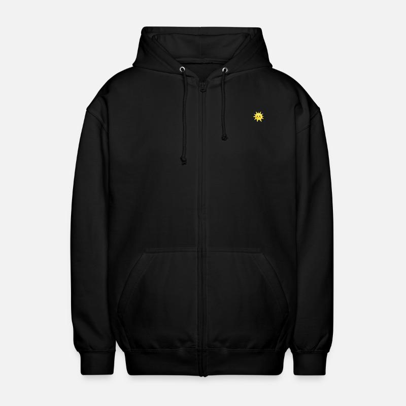 Kawaii Sonne Pocket - Unisex Kapuzenjacke - Schwarz