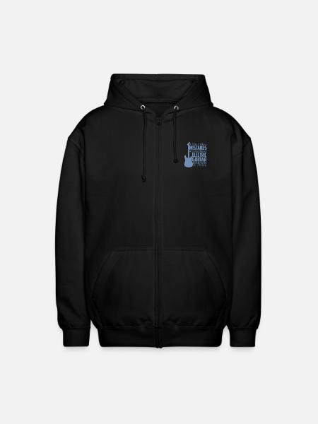 Father with electric guitar - Unisex Hooded Jacket - black