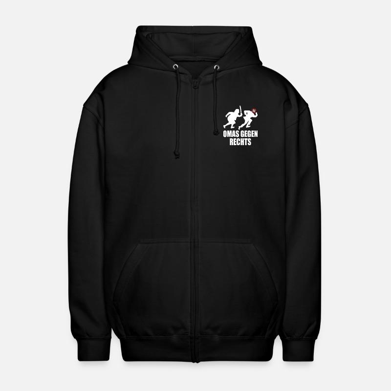 Omas gegen rechts - Unisex Kapuzenjacke - Schwarz