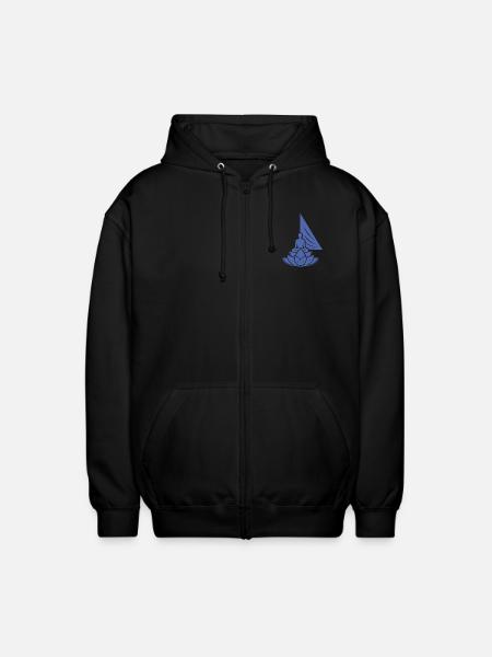 Meditation Sailboat Lotus Inner Peace - Unisex Hooded Jacket - black
