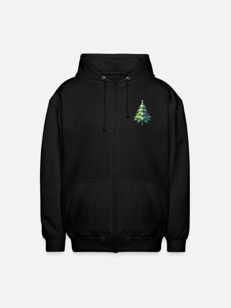 Polygon Christmas Magic: The Multifaceted - Unisex Hooded Jacket - black