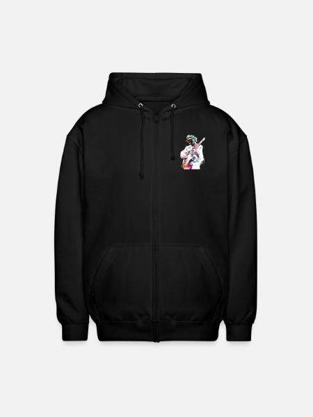 Guitarist music art - Unisex Hooded Jacket - black