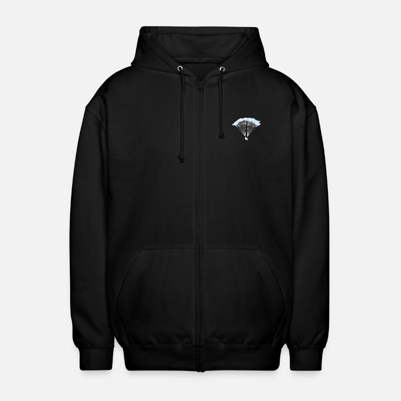 Parachutiste en silhouette nuageuse - Veste à capuche unisexe - noir
