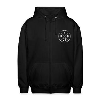 Dad 25 Baby Vater Vatertag Geschenk Papa 2025 - Unisex Kapuzenjacke - Schwarz - Vorne - AI Model Female 172 light (172cm) & AI Model Male 185 light (185cm)